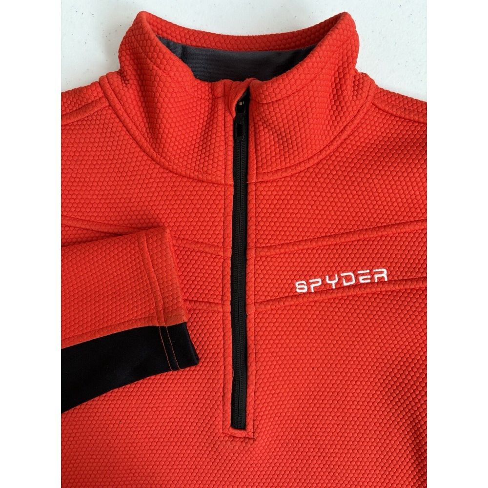 Spyder Men's Small Red and Black Activewear Fleece Lined Ski 1/2 Zip‎ Underlayer